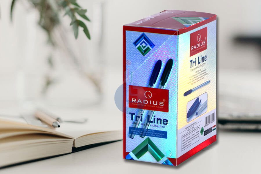 Tri Line Holographic Film Laminated Carton
