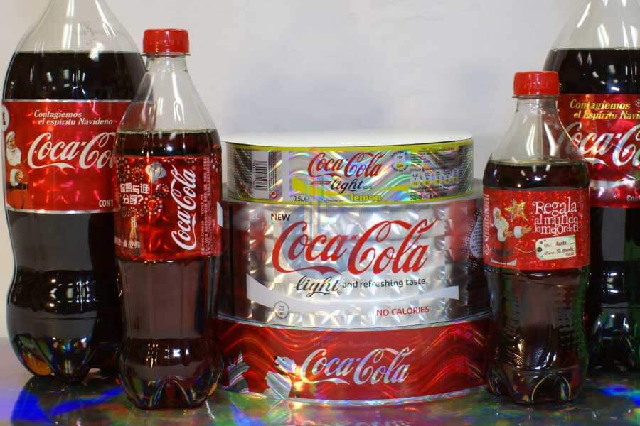 Holographic Wrap Around Labels for Coca Cola